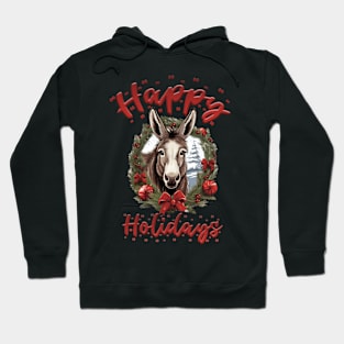 Donkey Happy Holidays Design Hoodie